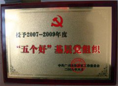 广州东方医院喜获“07-09年度五个好基层党组织”奖
